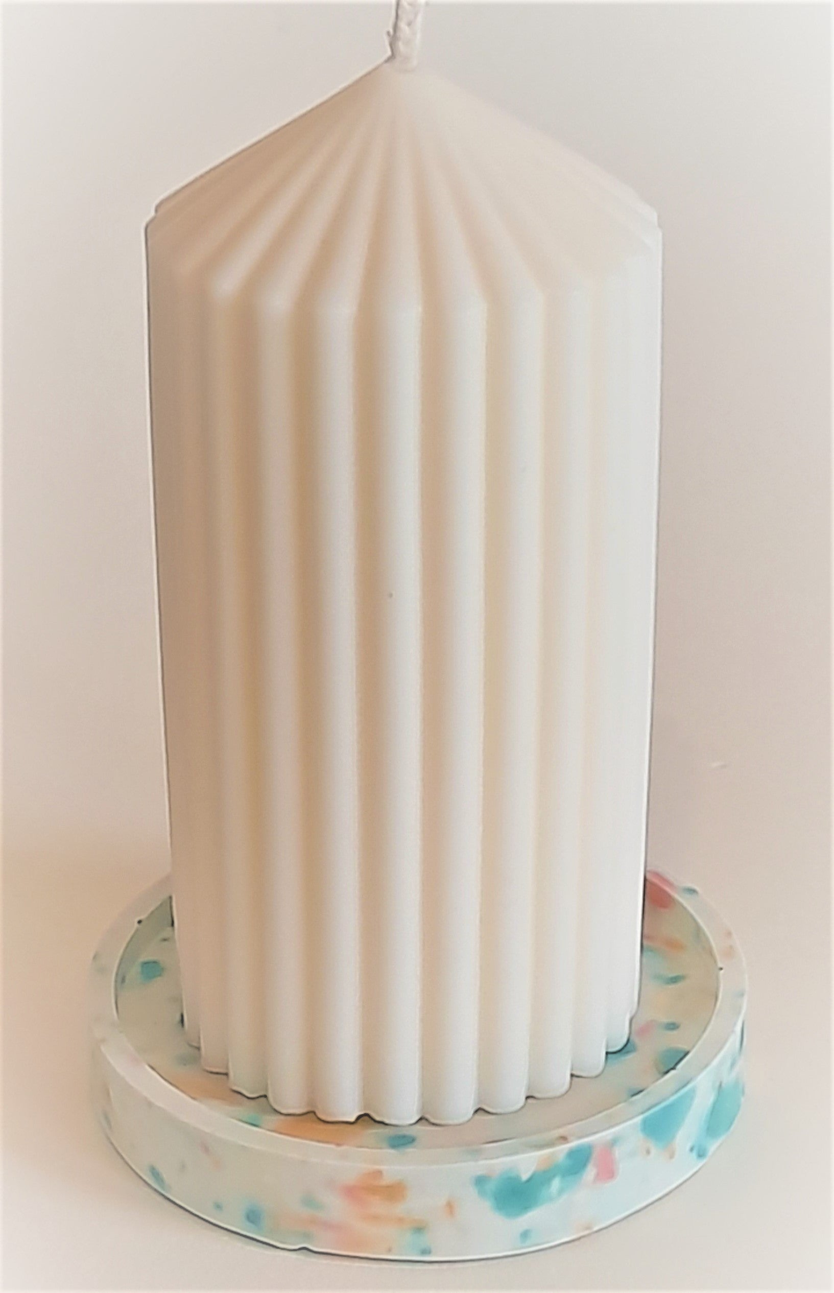 Candle - Large Stripe Pillar Candle   - Luxury Corporate Gift Candle