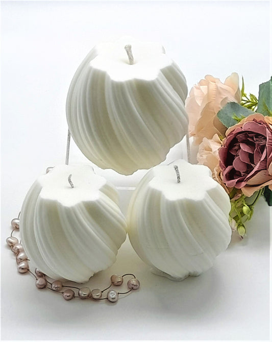 Candles - Decorative And Sculptural Swirl Round Candles       