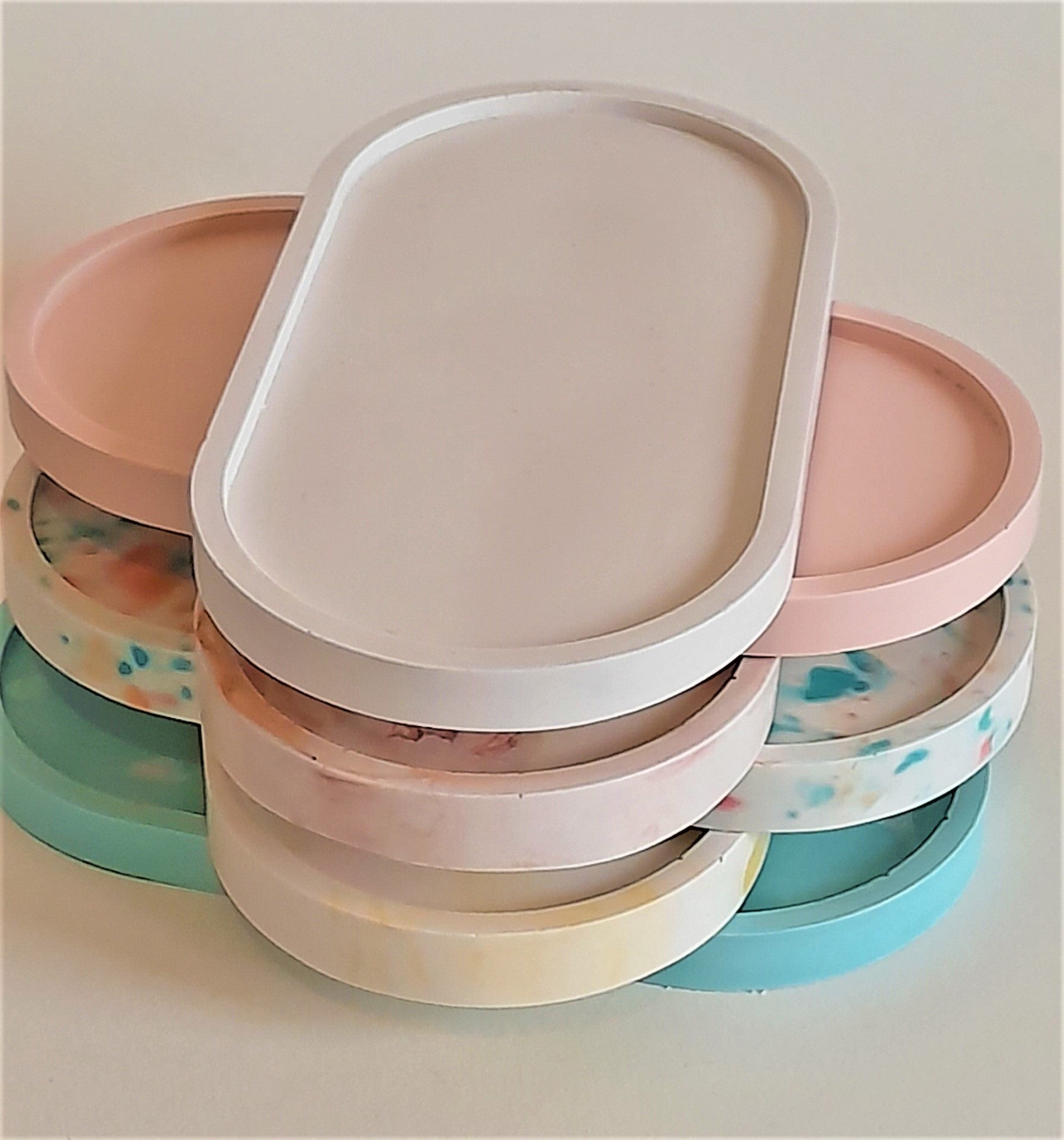 Jesmonite - Beautiful Handmade Pale Pink Trinket Tray