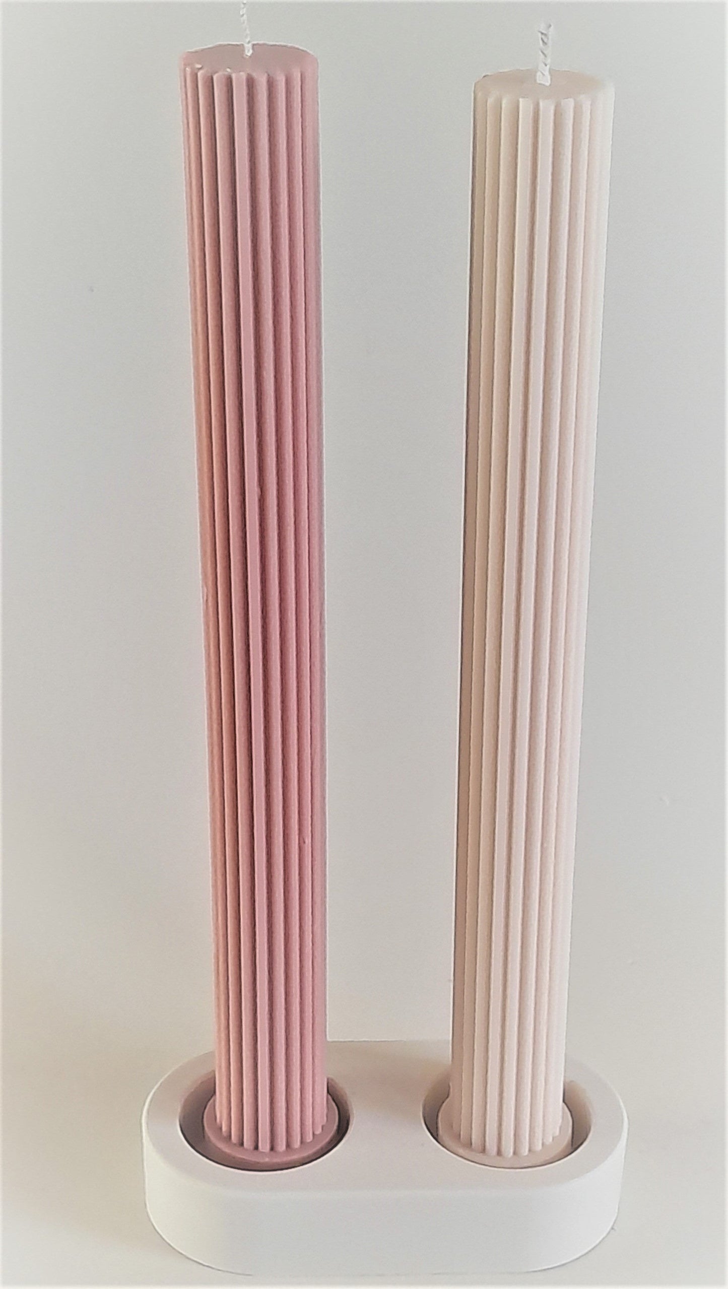 Candle - Sculptural Dinner Candle And Candle Holder Set    