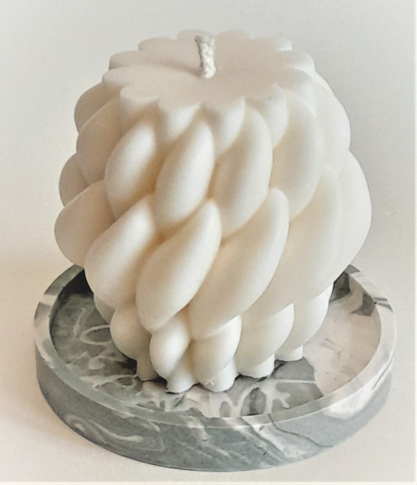 Jesmonite  - Eco Luxe Gray & Cream Marble Coaster - Home Accessories