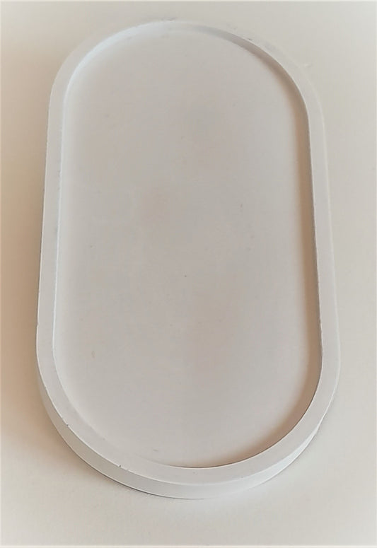 Jesmonite - Beige Oval Trinket Tray - Eco Friendly Jesmonite Homeware 