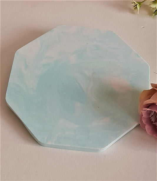 Jesmonite - Hexagonal Light Sage & White Coaster - Wholesale Coasters