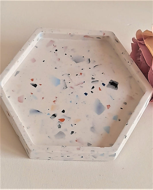 Jesmonite - Eco Luxe Hexagonal Terrazzo Coaster - Homeware Accessories