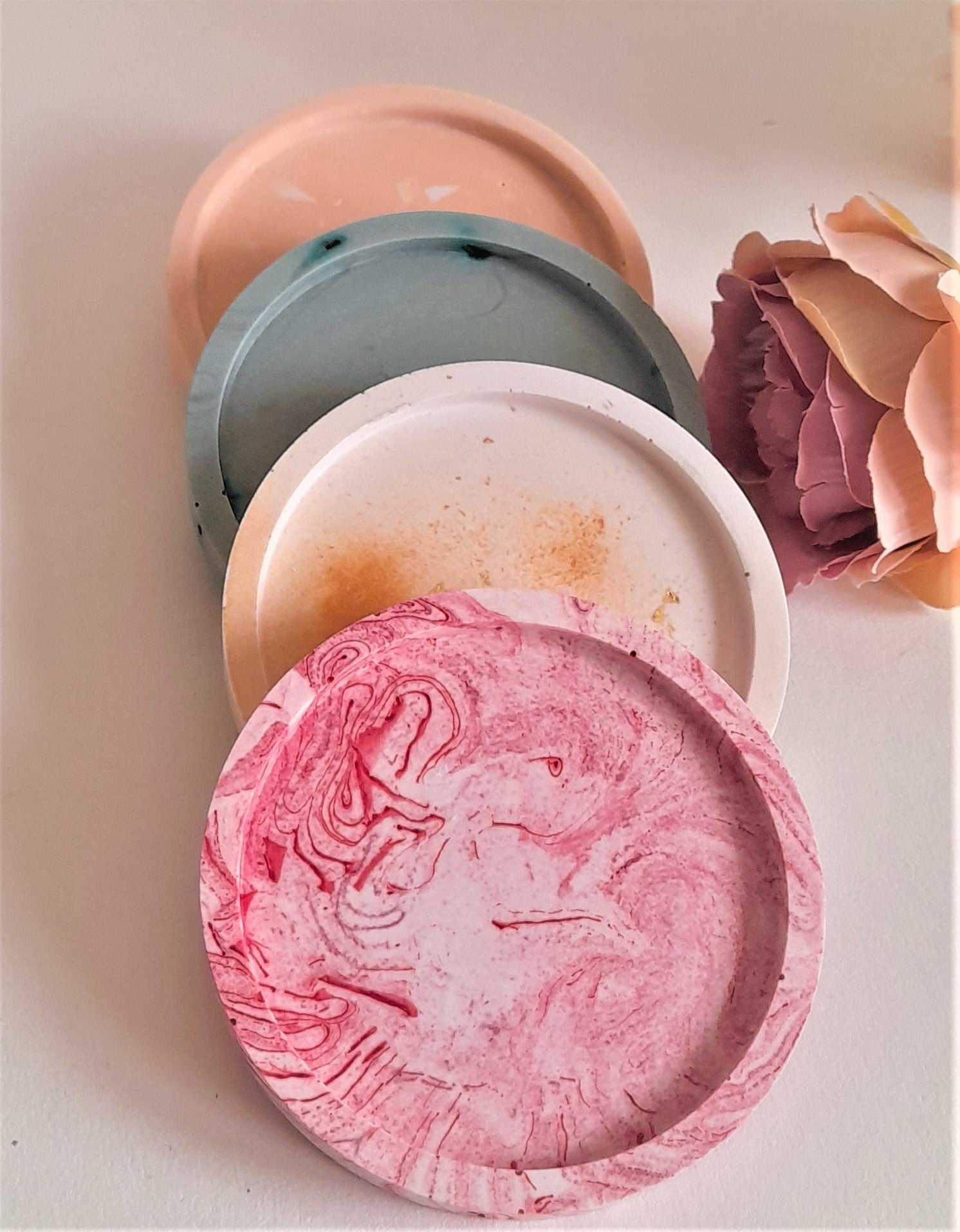 Jesmonite - Small Round Light Pink Coaster - Wholesale Coaster