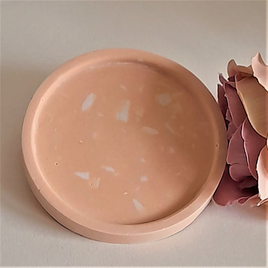 Jesmonite - Small Light Pink Terrazzo coaster - Homeware Accessories 